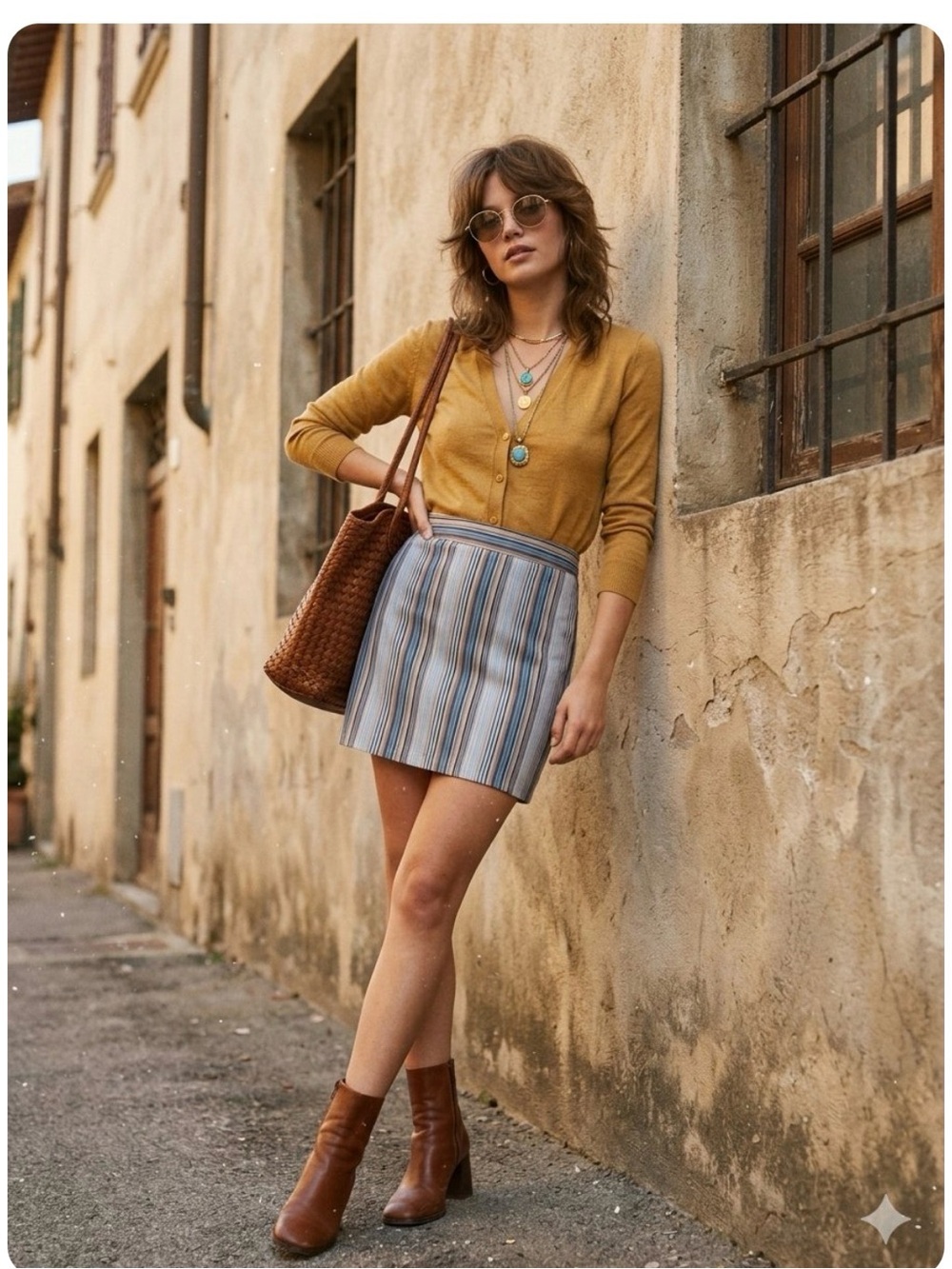 Sunshine Apparel Striped Mini Skirt